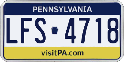 PA license plate LFS4718
