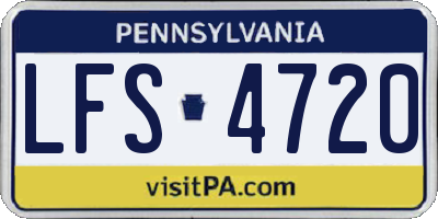 PA license plate LFS4720