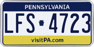 PA license plate LFS4723