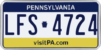PA license plate LFS4724