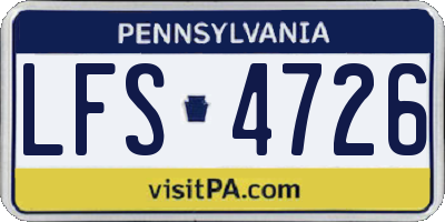 PA license plate LFS4726