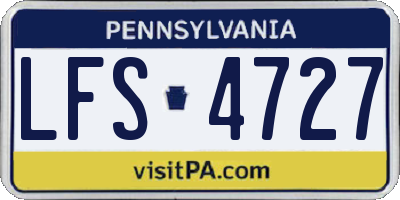 PA license plate LFS4727