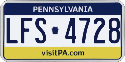 PA license plate LFS4728