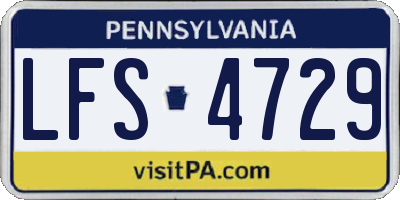 PA license plate LFS4729