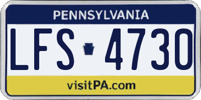 PA license plate LFS4730
