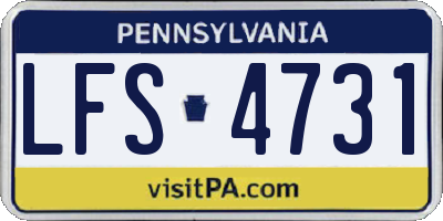 PA license plate LFS4731
