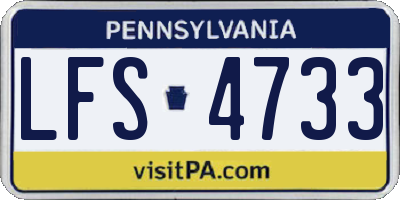 PA license plate LFS4733