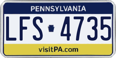 PA license plate LFS4735