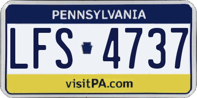 PA license plate LFS4737