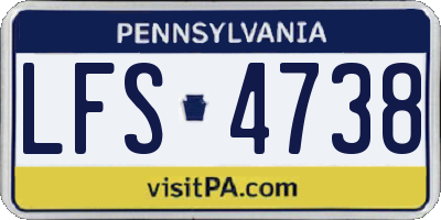 PA license plate LFS4738
