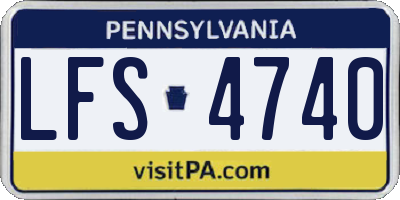 PA license plate LFS4740