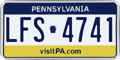 PA license plate LFS4741