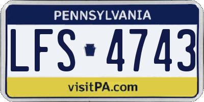 PA license plate LFS4743