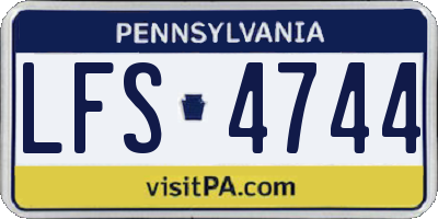 PA license plate LFS4744