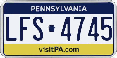 PA license plate LFS4745