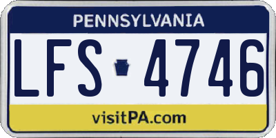 PA license plate LFS4746