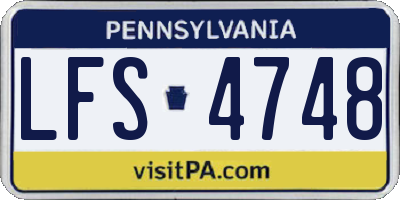 PA license plate LFS4748
