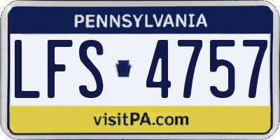 PA license plate LFS4757