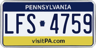 PA license plate LFS4759