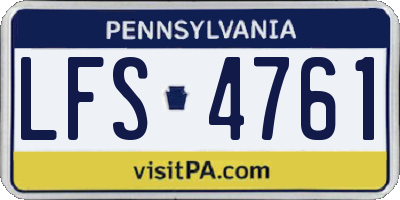 PA license plate LFS4761