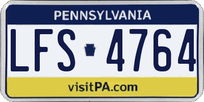 PA license plate LFS4764