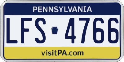 PA license plate LFS4766