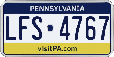 PA license plate LFS4767