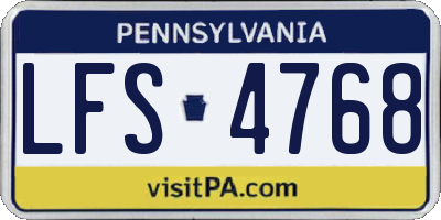 PA license plate LFS4768