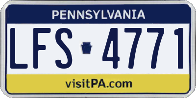 PA license plate LFS4771