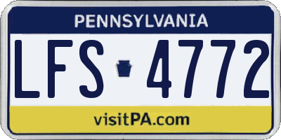 PA license plate LFS4772