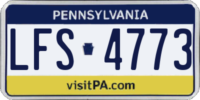 PA license plate LFS4773