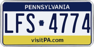 PA license plate LFS4774