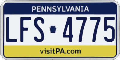 PA license plate LFS4775