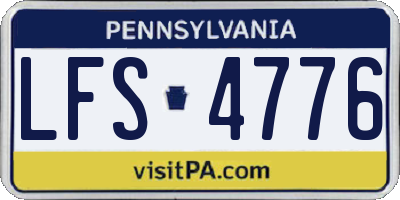 PA license plate LFS4776