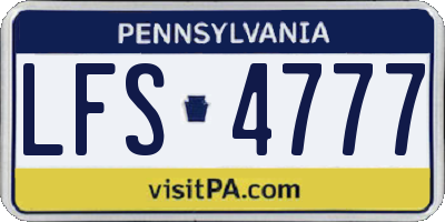 PA license plate LFS4777