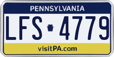 PA license plate LFS4779