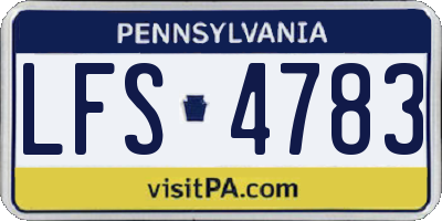 PA license plate LFS4783