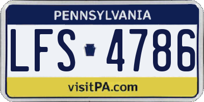 PA license plate LFS4786