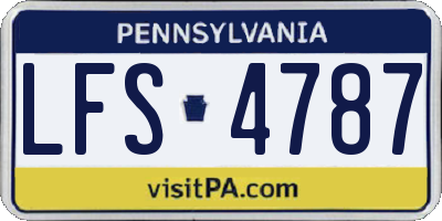PA license plate LFS4787