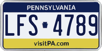 PA license plate LFS4789