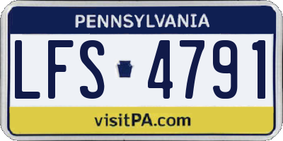 PA license plate LFS4791