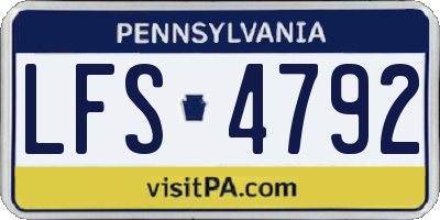 PA license plate LFS4792