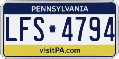 PA license plate LFS4794