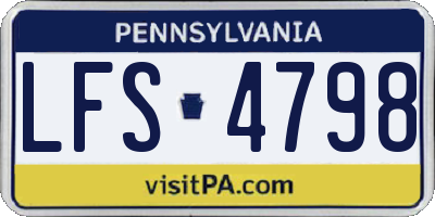 PA license plate LFS4798