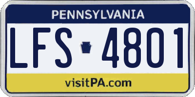 PA license plate LFS4801