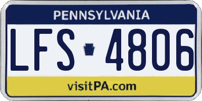 PA license plate LFS4806