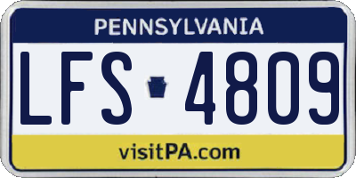 PA license plate LFS4809