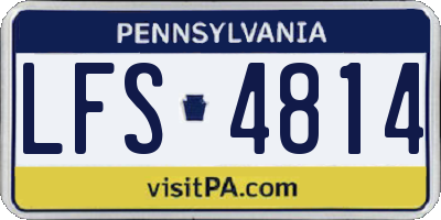 PA license plate LFS4814