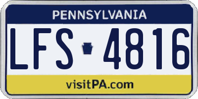 PA license plate LFS4816