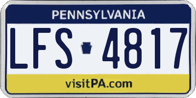 PA license plate LFS4817